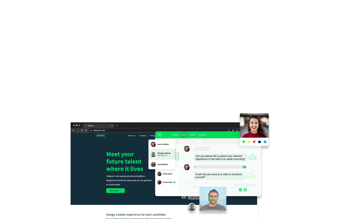 Talkpush Hmepage card